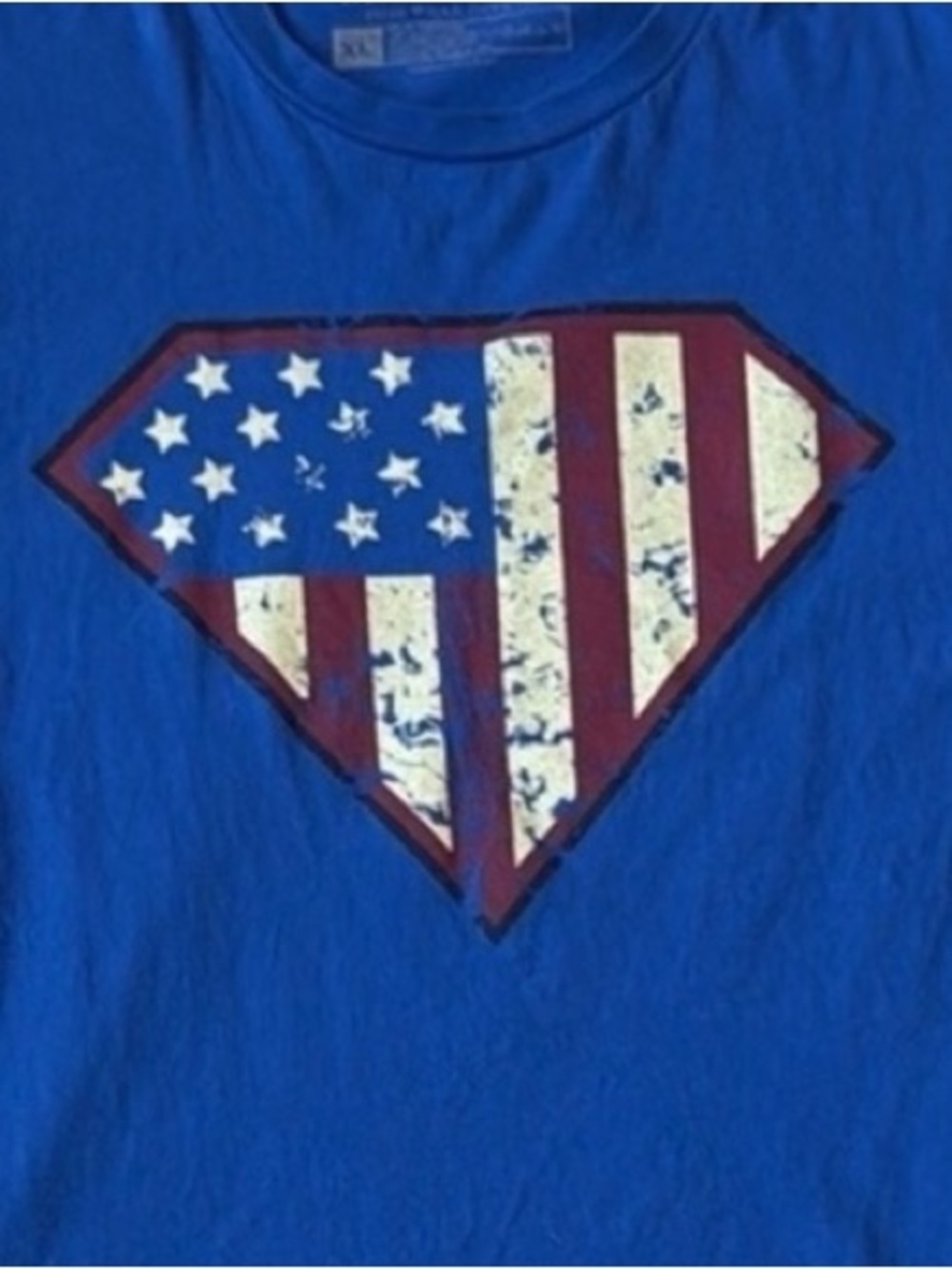 Grunt Style American Flag T Shirt Defend Patriot USA Graphic Blue XL Military